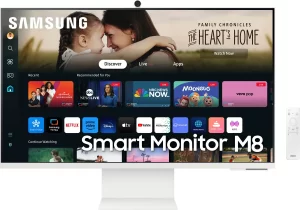 Samsung 32" Smart Monitor M8 (M80D) 4K UHD with Streaming TV, Speakers, USB-C, Ergonomic Stand and SlimFit Camera