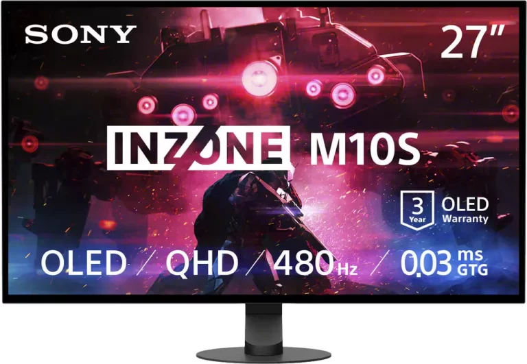 Sony 27” INZONE M10S OLED QHD 480Hz 0.03ms NVIDIA G-SYNC Gaming Monitor with HDR400 (DisplayPort 2.1 UHBR10) - Black