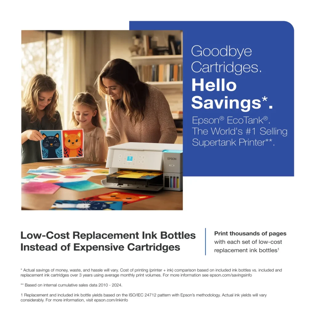 Epson EcoTank ET-2980 Wireless All-in-One Color Supertank Inkjet Printer