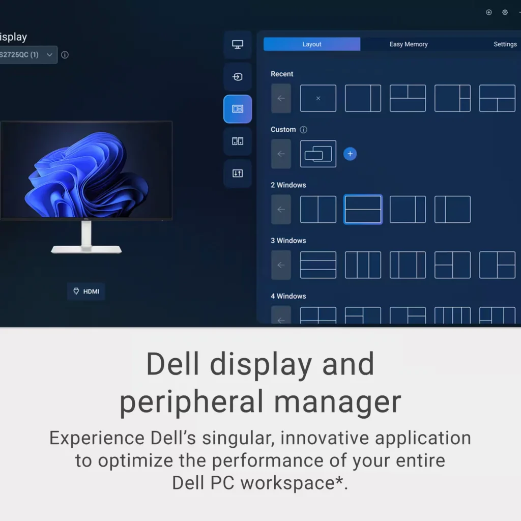 Dell S2725QC 27″ IPS LED 4K UHD 120Hz FreeSync Monitor