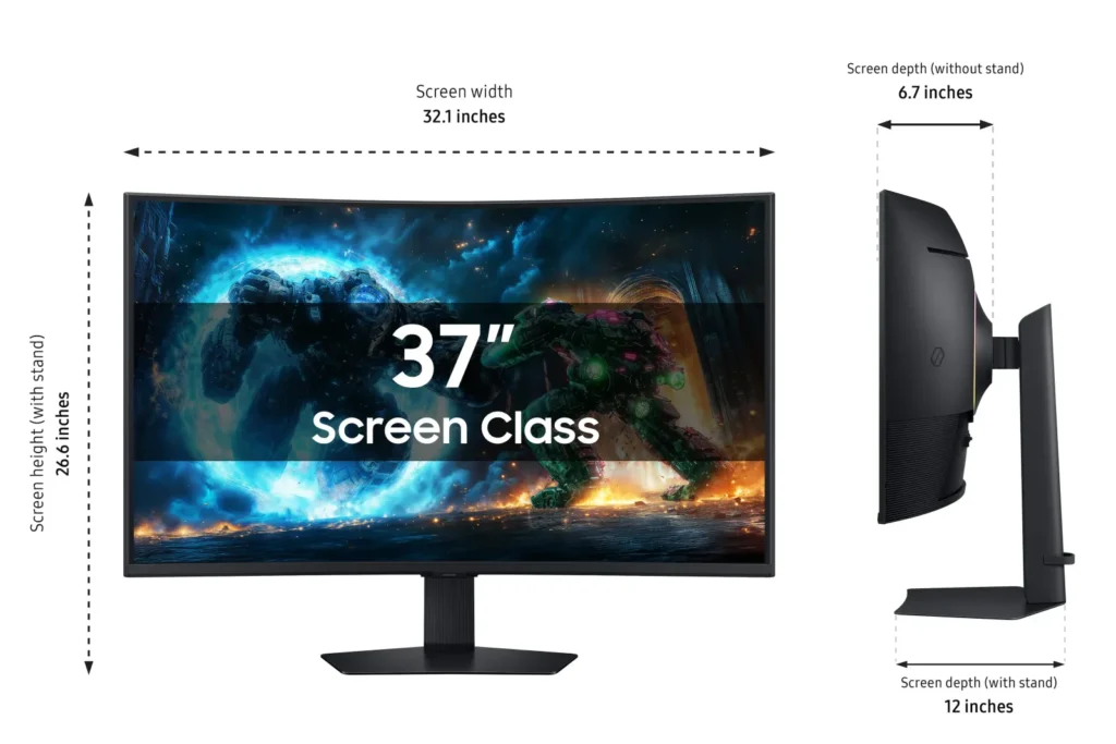 Samsung 37″ Odyssey G7 G75F 4K 165Hz Curved Gaming Monitor