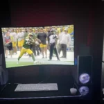 No internal speakers but fantastic picture quality