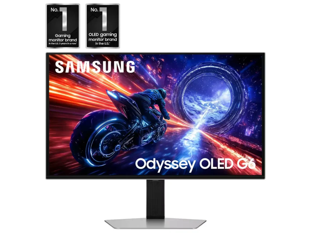 Samsung 27″ Odyssey OLED G6 G60SF QHD 500Hz G-Sync Compatible Gaming Monitor