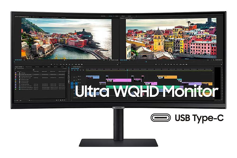 Samsung 34″ ViewFinity S65UA Ultra WQHD 100Hz AMD FreeSync HDR10 USB-C Curved Monitor