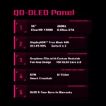MSI MPG 341CQPX QD-OLED 34″ Curved OLED QHD 240Hz 0.03ms Gaming Monitor