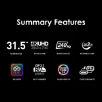 MSI MPG 322URX QD-OLED 32″ Quantum Dot OLED UHD 240Hz 0.03ms Gaming Monitor