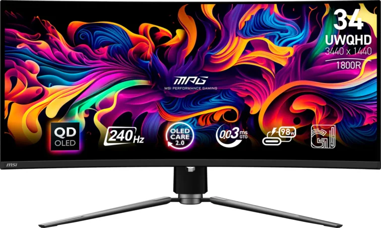 MSI MPG 341CQPX QD-OLED 34″ Curved OLED QHD 240Hz 0.03ms Gaming Monitor